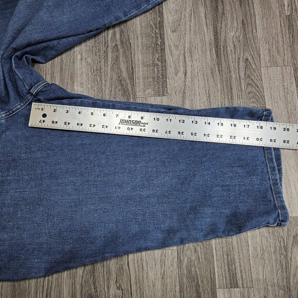 Lee Denim Capris Womens 22W Blue Relaxed Fit Mid Rise Stretch Jeans Plus Size - Picture 8 of 10